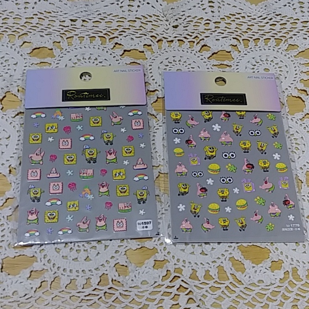 Nail stickers, nail art, Sponge Bob